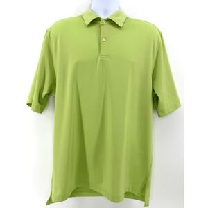 Fairway & Greene Tech Golf Polo Men's Large Lime Green‎ Stretch Oak Ridge Logo